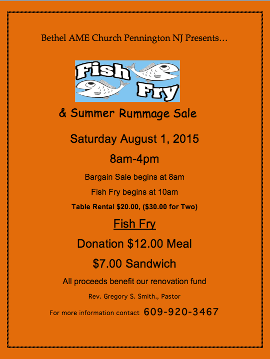 Bethel Rummage Sale and Fish Fry